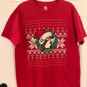 Festive Red T-Shirt with Santa BUC-EE’S Design